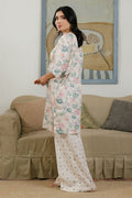 Cross Stitch Daily Unstitched Collection WHITE ORNATE-2 PC PRINTED LAWN SUIT