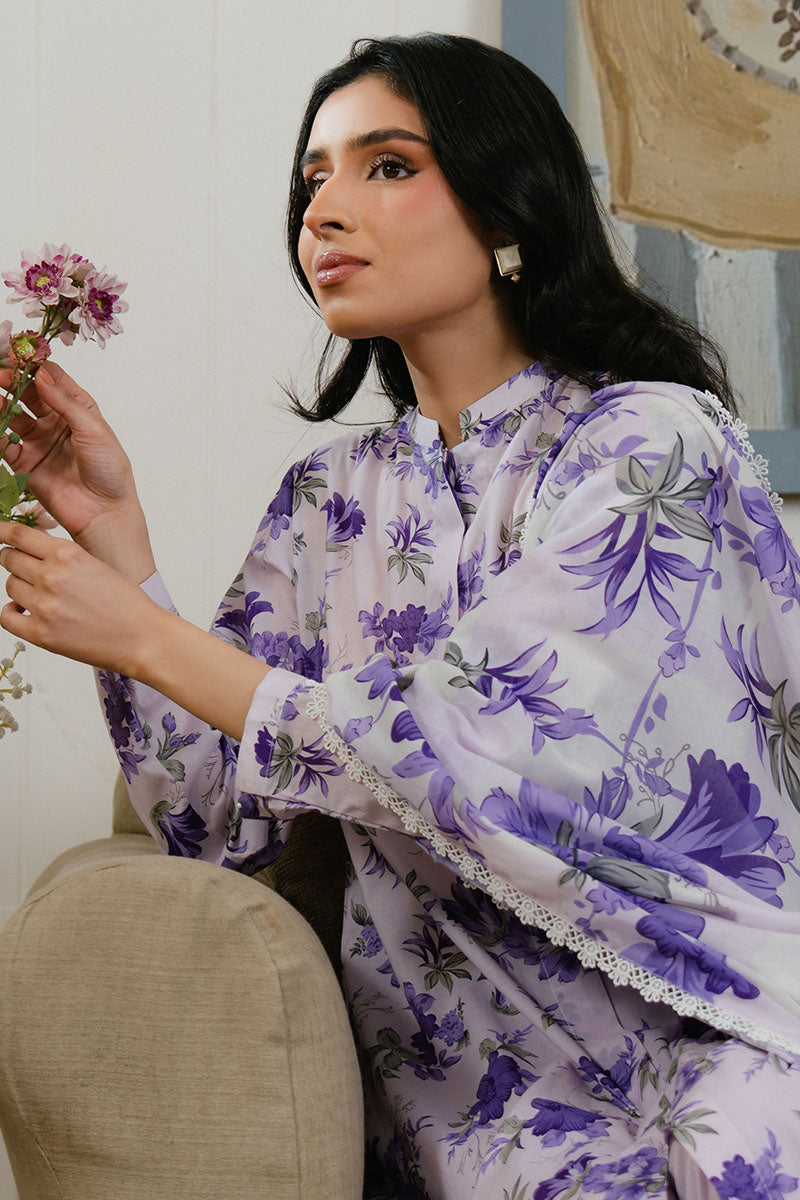 Cross Stitch Daily Unstitched Collection FLORAL ARDENT-3 PC PRINTED LAWN SUIT