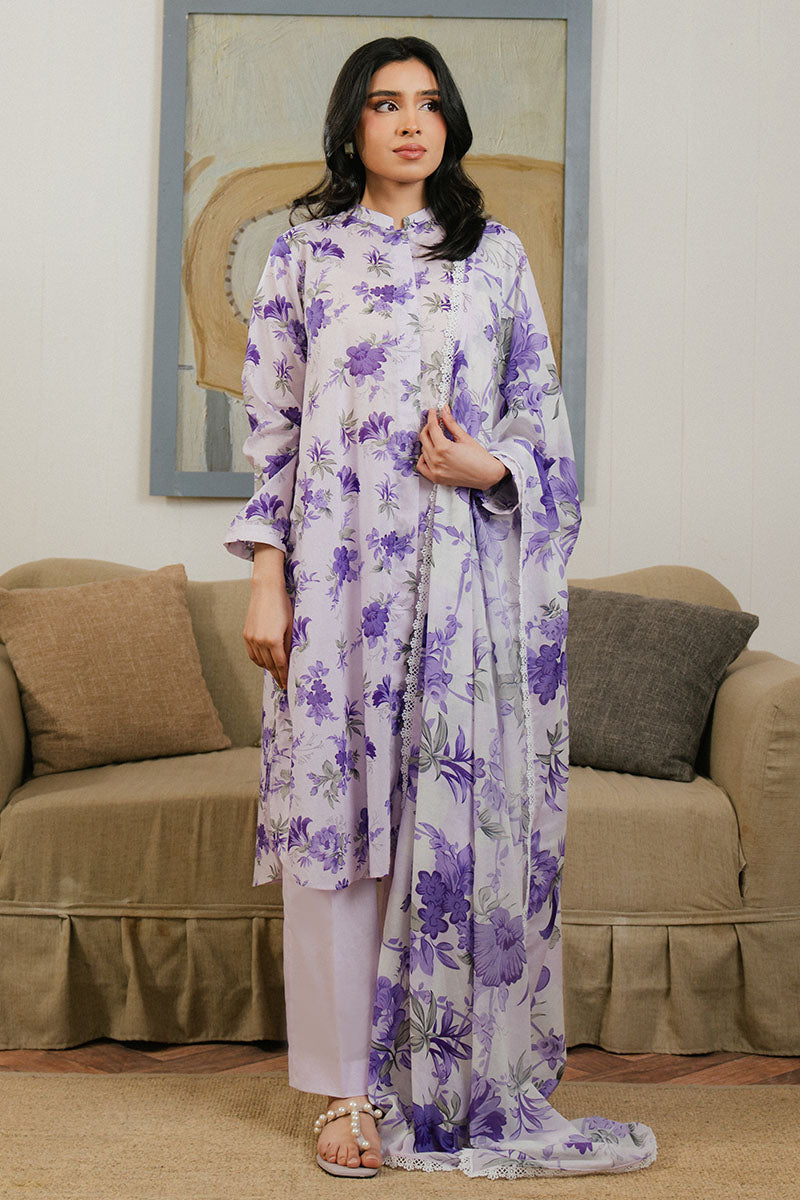 Cross Stitch Daily Unstitched Collection FLORAL ARDENT-3 PC PRINTED LAWN SUIT