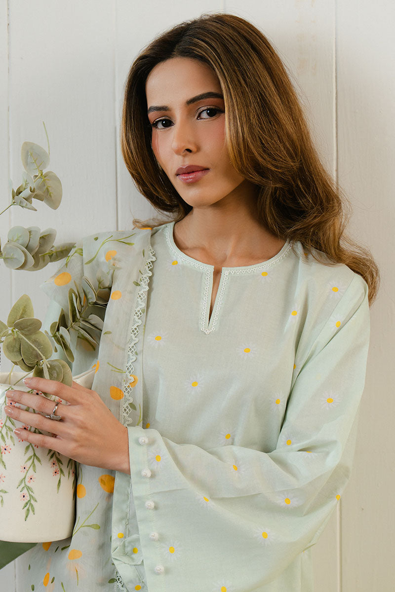 Cross Stitch Daily Unstitched Collection DAISY BLOOM-3 PC PRINTED LAWN SUIT