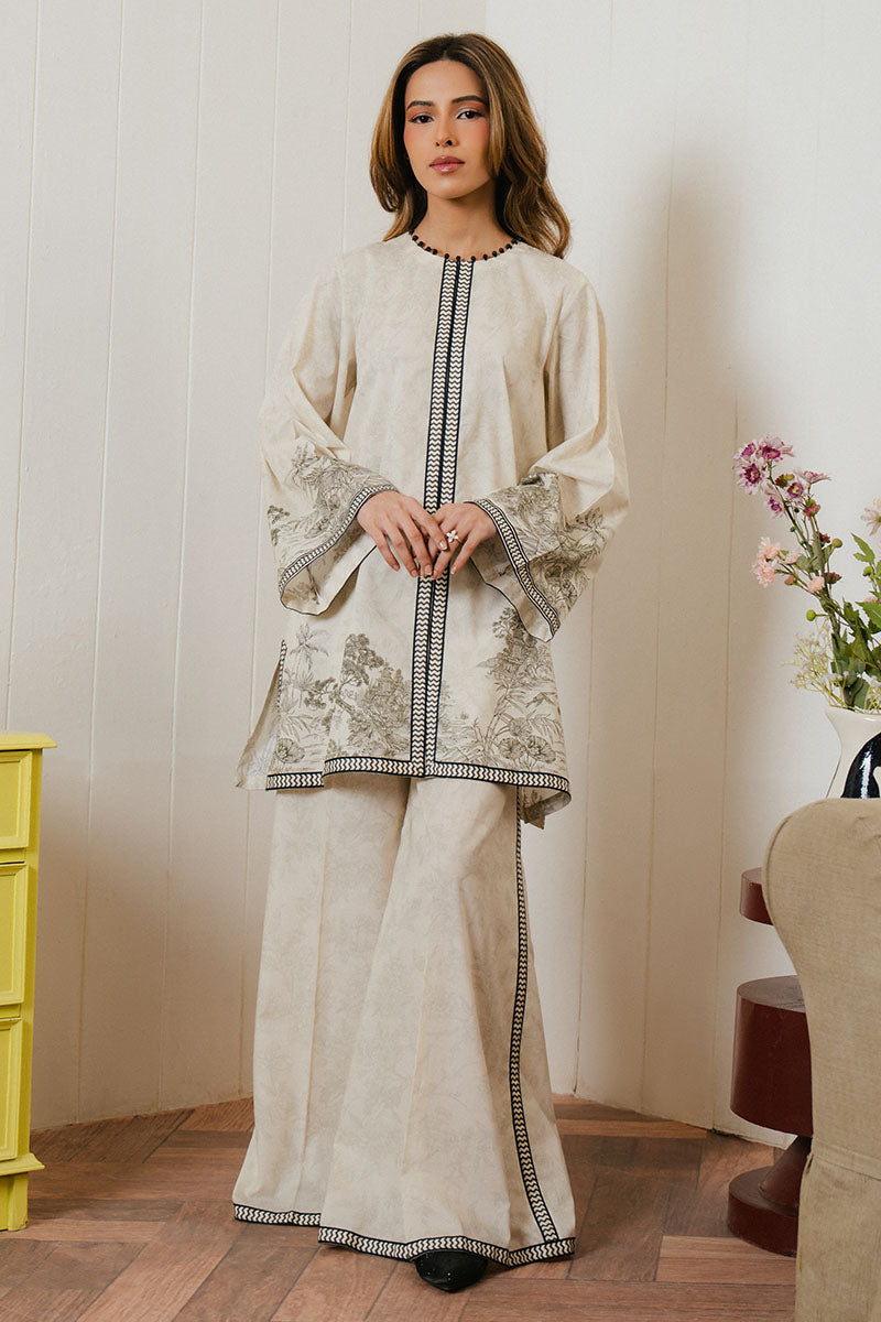 Cross Stitch Daily Unstitched Collection BISQUE TALE-2 PC PRINTED LAWN SUIT