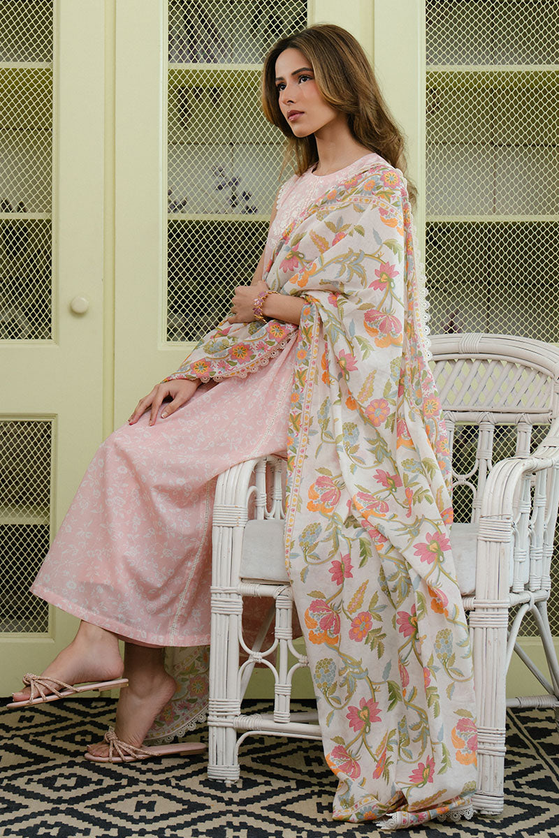 Cross Stitch Daily Unstitched Collection SOFT PINK-3 PC PRINTED LAWN SUIT