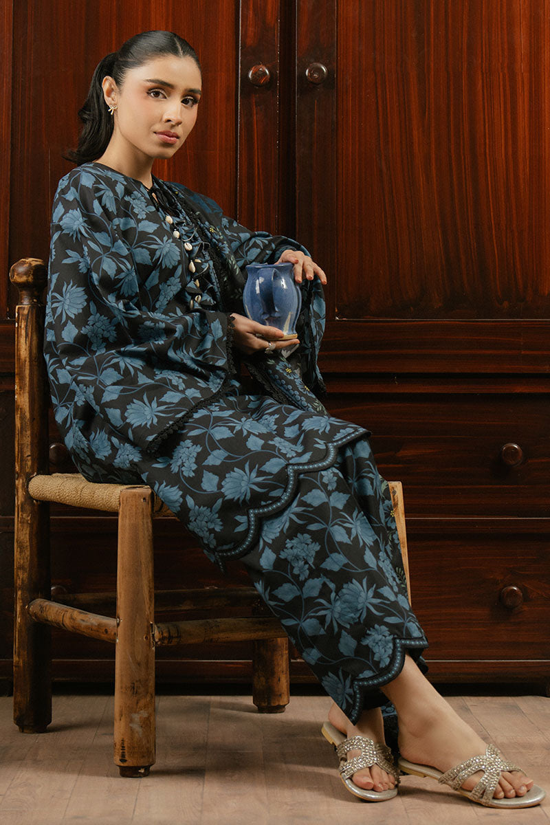 Cross Stitch Daily Unstitched Collection BLUE WAVE-3 PC PRINTED LAWN SUIT